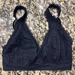 black lace padded bralette